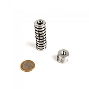 Aimant En Pot Néodyme - Avec Filetage Extérieur - 22-88 Mm - Enveloppé De Caoutchouc