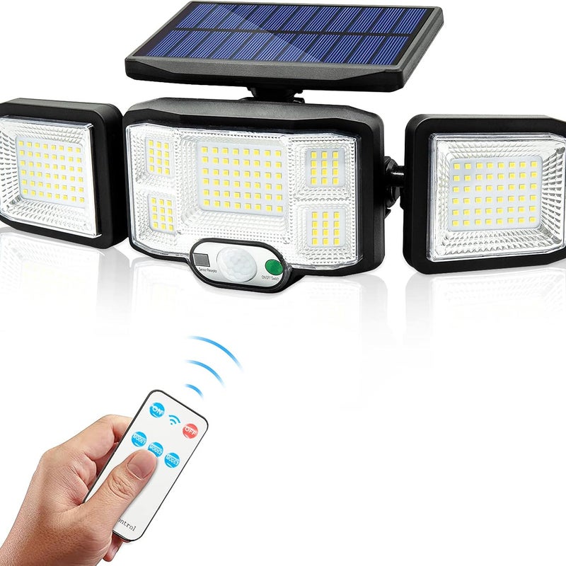 Zewnętrzna lampa solarna 192 LED – czujnik ruchu, wodoodporny reflektor IP65, 3 tryby, oświetlenie do ogrodu i wejścia