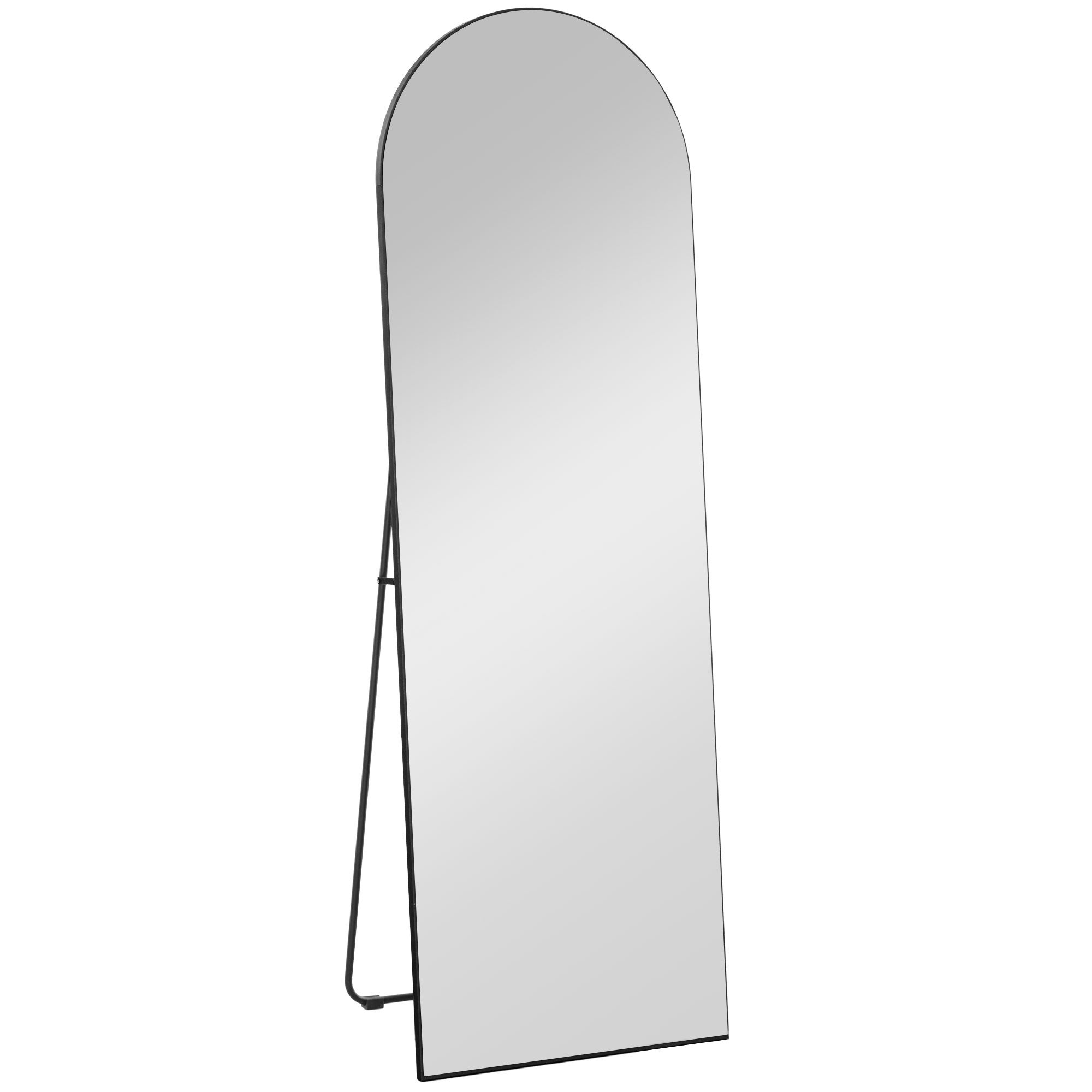 Espejo cuerpo entero homcom mdf, vidrio negro 50x3.6x150 cm