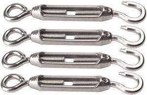 Lot De 12 Tendeurs De Câble M4 Acier Inoxydable 304 - Crochet Et Œillet Pour Câbles Et Cordes
