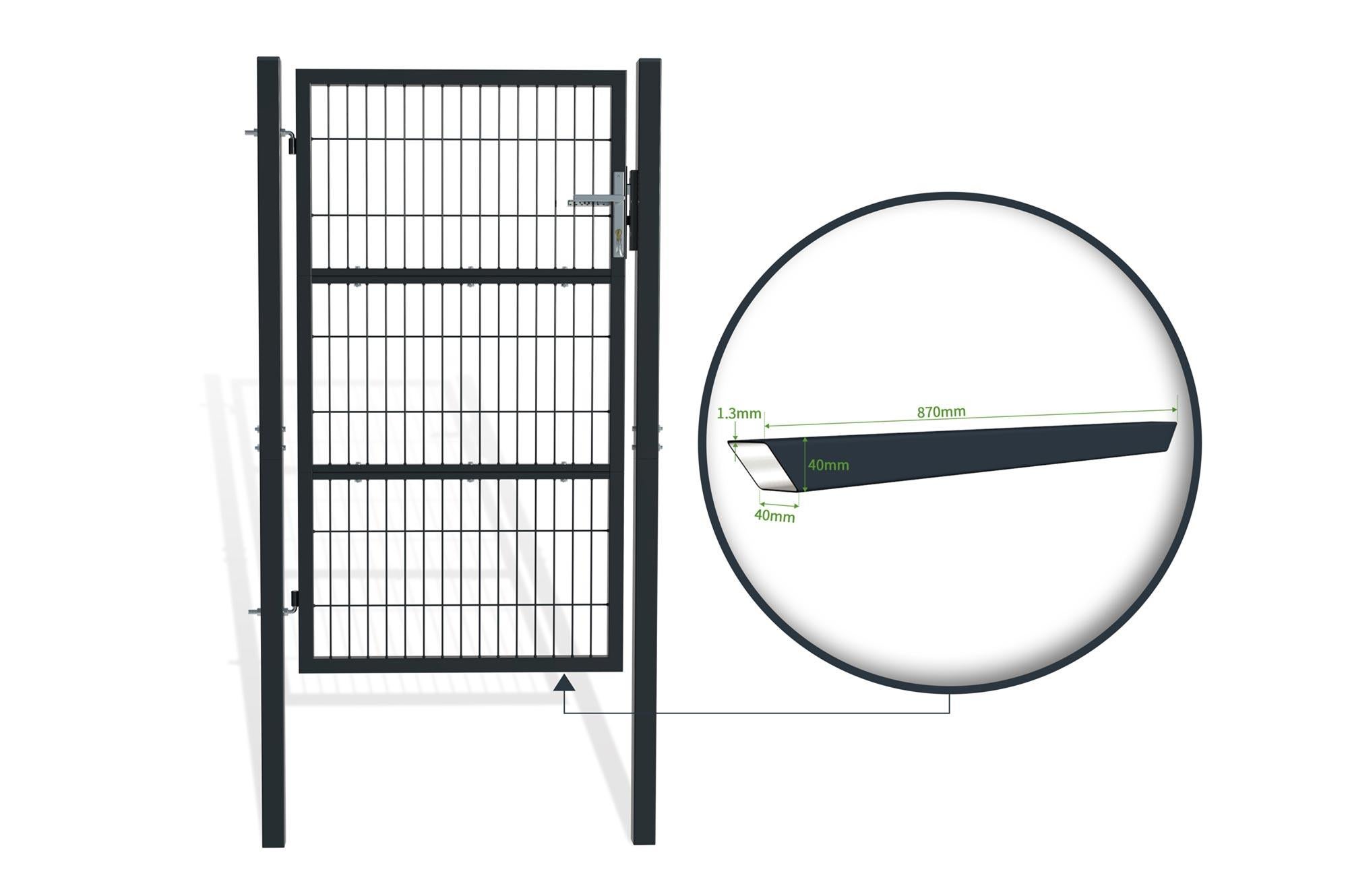 Portillon grillagé 1m RAZO H.160cm Gris - 5