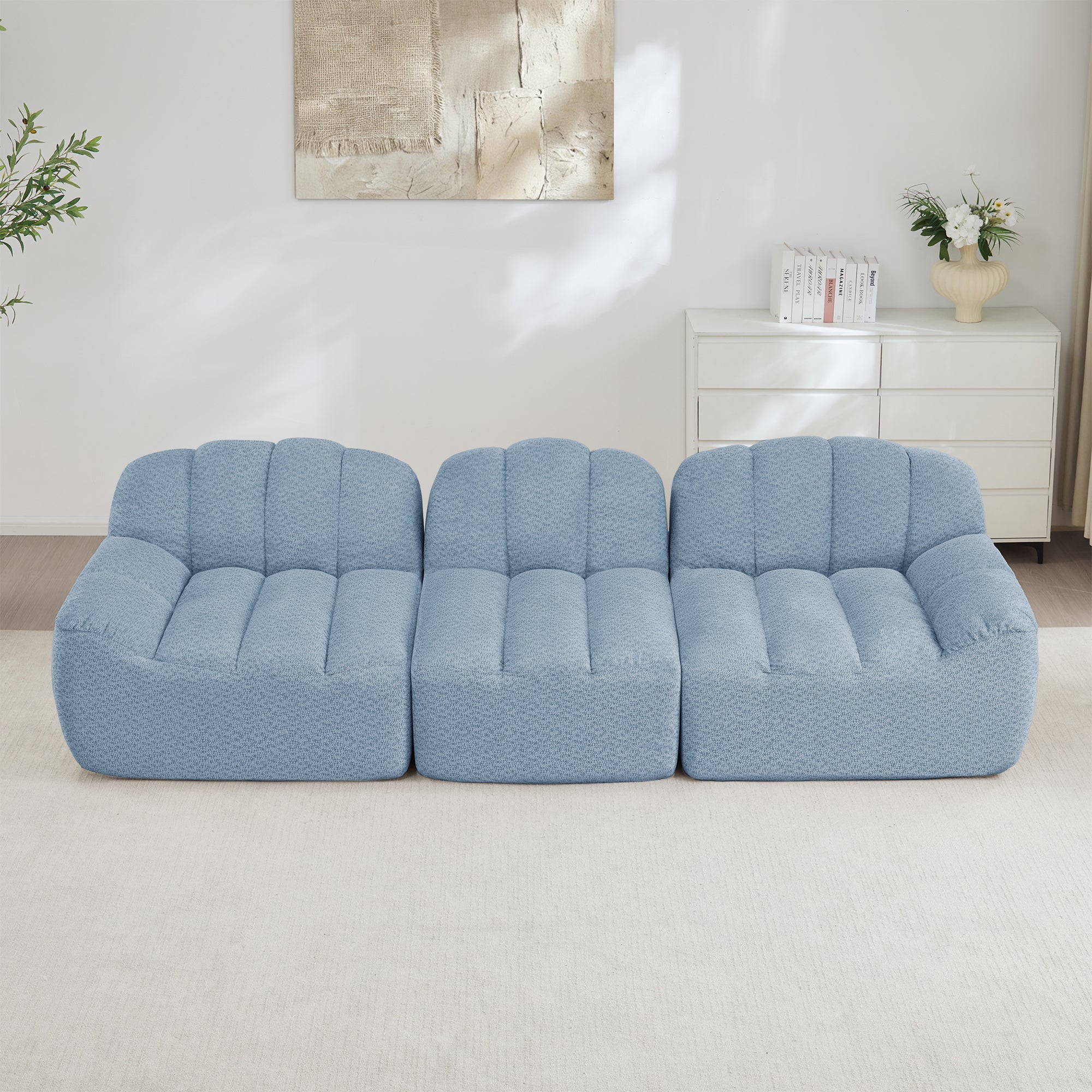 Sofá modular de 3 plazas 288x104x79 cm con asiento profundo, sin ...