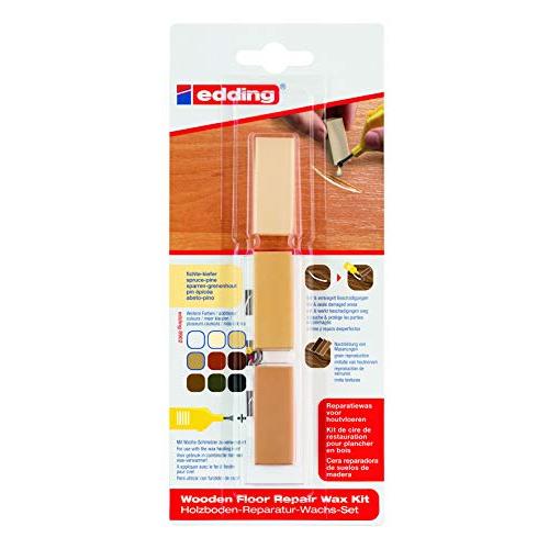 Edding 8902 - kit cera per restauro pavimenti in legno - blister 3pz - noce - 4