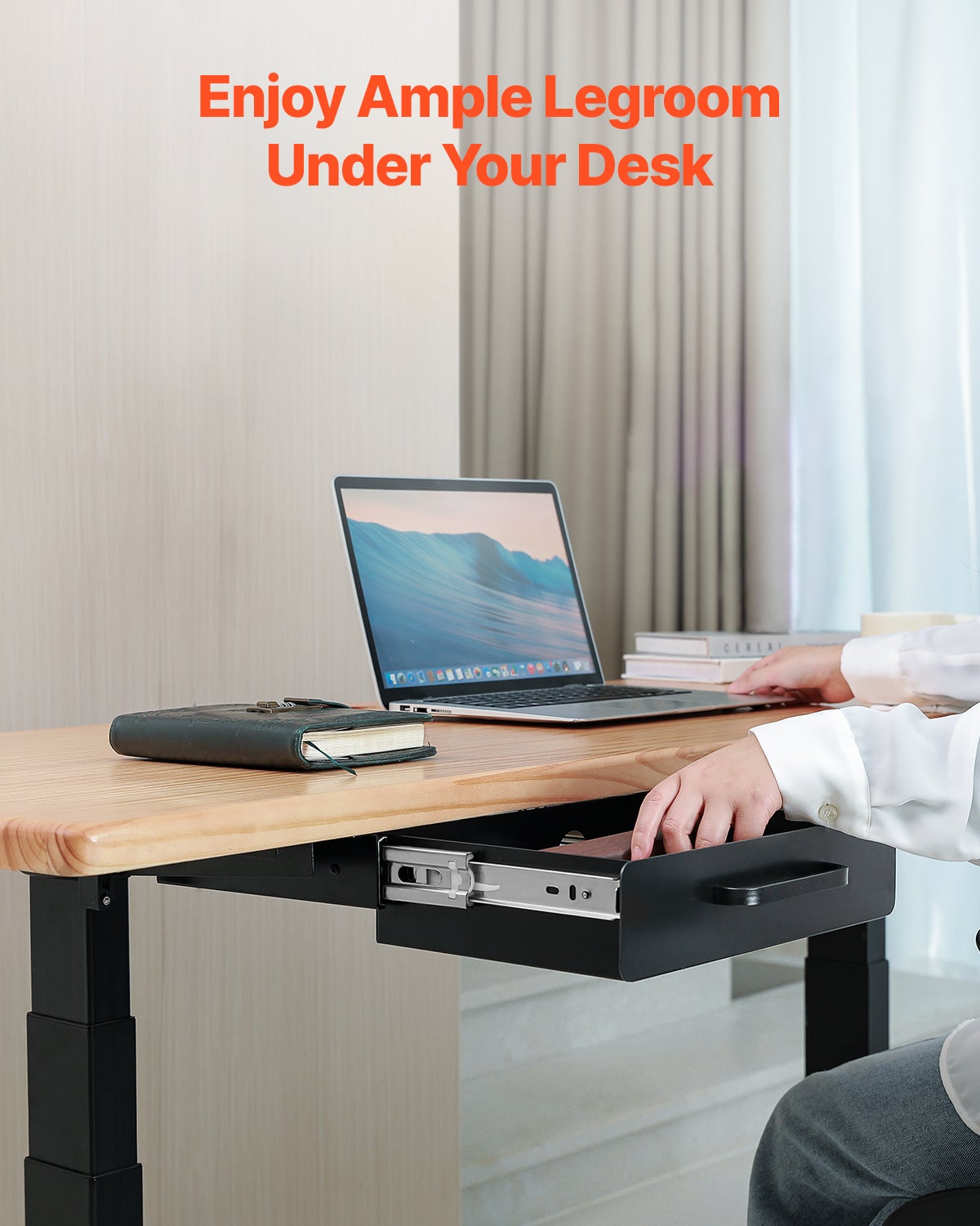 Cassetto scorrevole sotto scrivania 33 cm,VEVOR organizer nascosto,cassetto per matite per postazione scrivania a casa,38,1 x 22,9 x 7,6 cm - 3