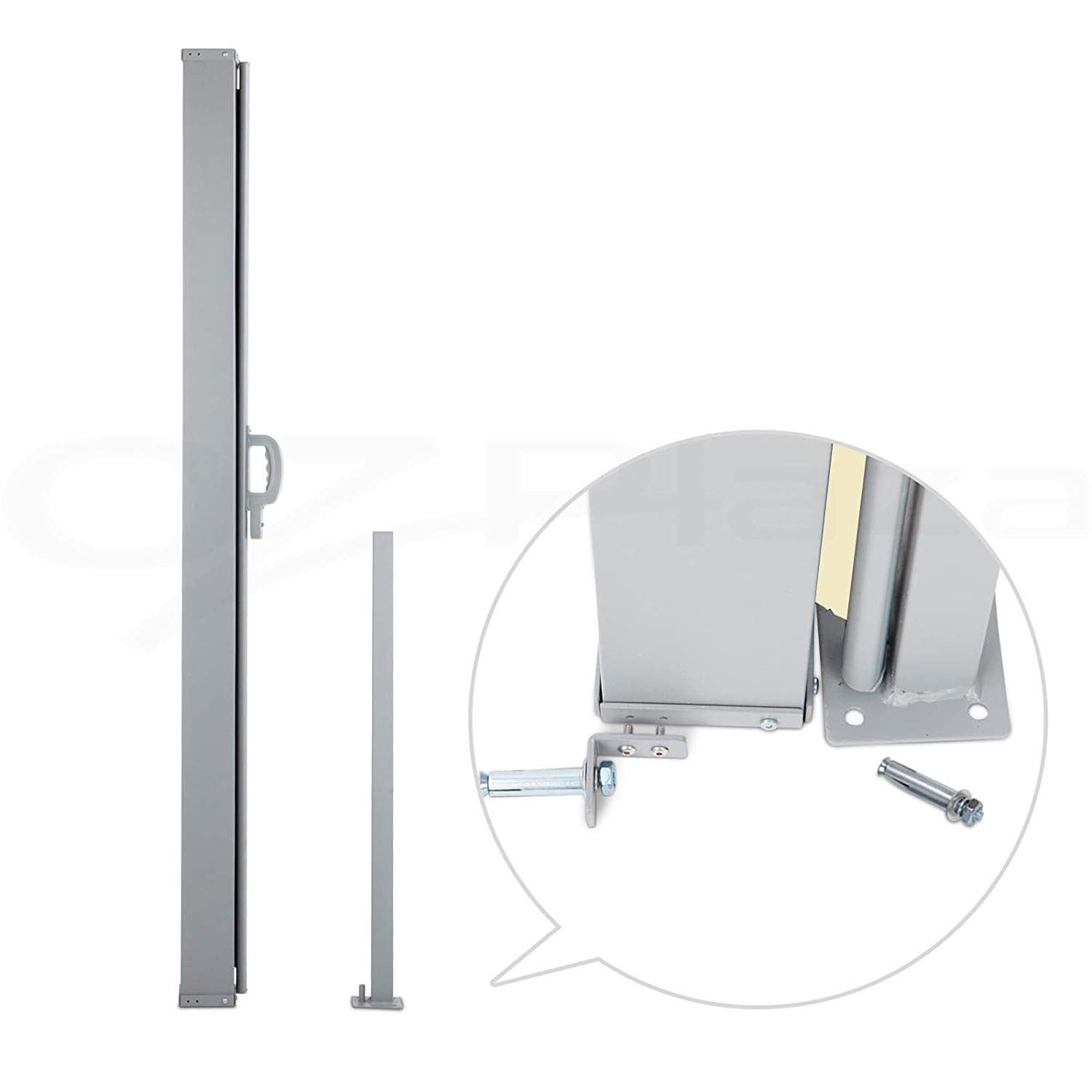 Tende Da Sole Paravento A Scorrimento Laterale Avvolgibile 180x300cm. Corpo Interamente In Alluminio. - 5