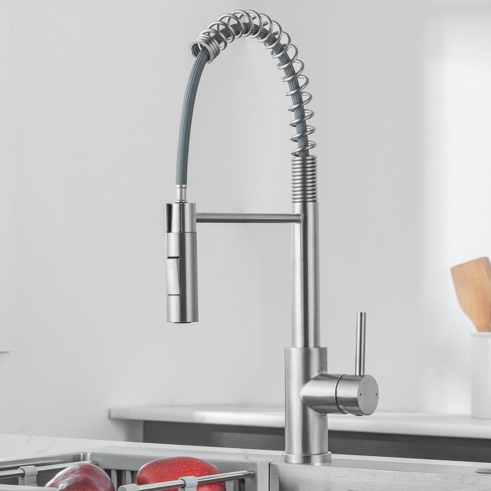 Grifo mezclador de cocina de resorte con 2 modos de salida de agua