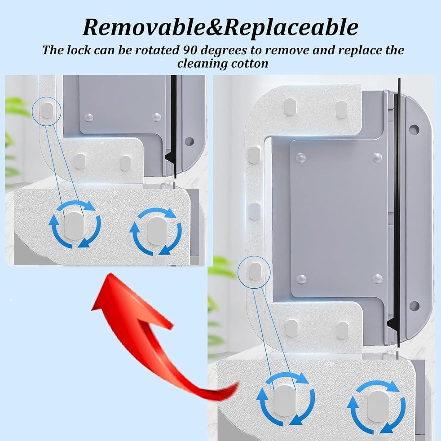 Lave-glace magnétique, nettoyeur de vitres magnétique double face, avec corde anti-chute, convient aux vitres d'une épaisseur de 3 à 10 mm - 7