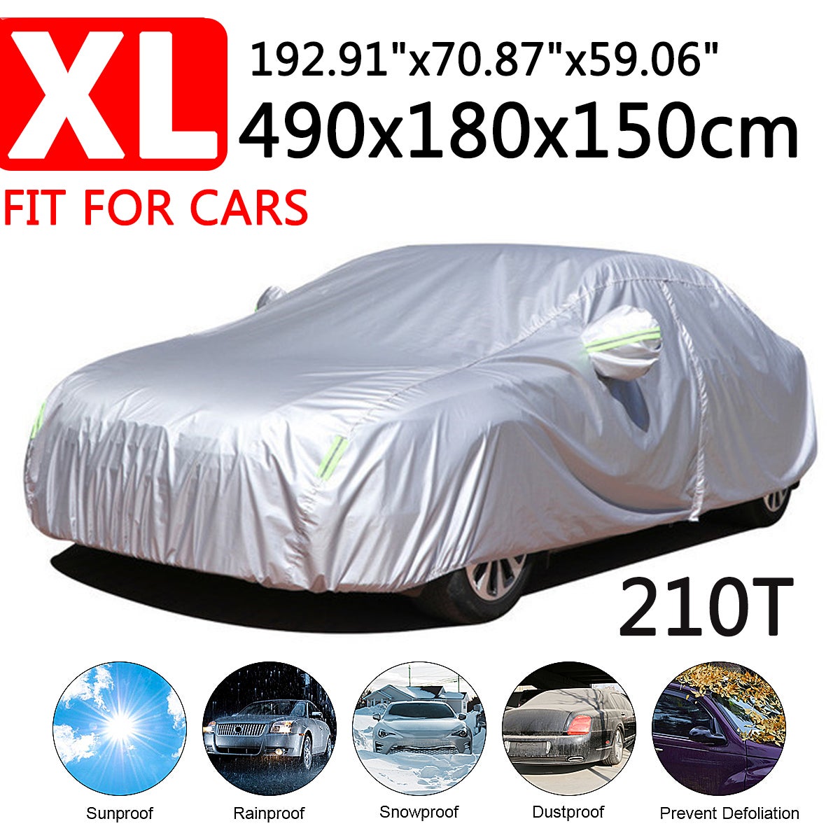 BEXITA Bâche Voiture Extérieure Étanche Universelle Jusqu'à 400 Cm - Protection UV Anti-Rayures