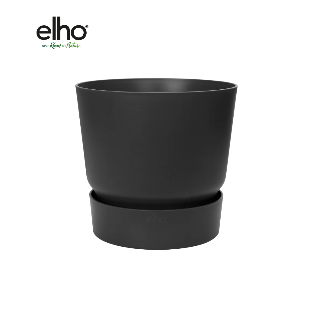Doniczka plastikowa Elho Greenville w kolorze czarnym, średnica 24 cm, wysokość 23 cm – MOSELOTA Green