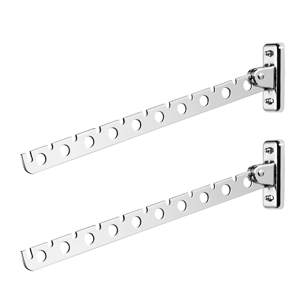 Porte Cintre Mural Zestaw Suszarek Ściennych Składanych ze Stali Nierdzewnej Suszarka Ubrań Ścienna Składana Wieszak Ścienny Ubrania Suszarka Ścienna