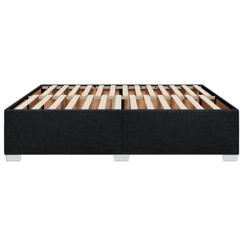 Cadre de lit sans matelas noir 200 x 200 cm tissu - 5