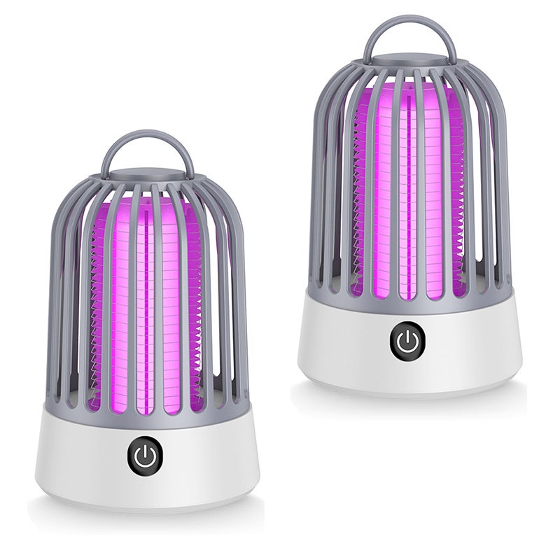 Elektryczna lampa owadobójcza ścienna - pułapka na owady latające z lampą do sypialni, ogrodu - do podłączenia - 2 sztuki