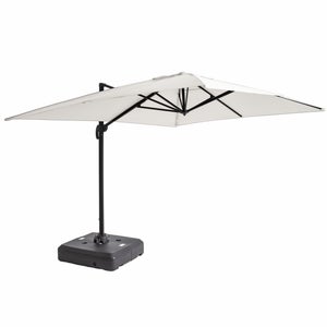Base Per Ombrellone DECHOME Con Rotelle E Maniglia Integrata, HDPE E Acciaio 45x45x40 Cm, Nera – Riempibile Con Acqua O Sabbia