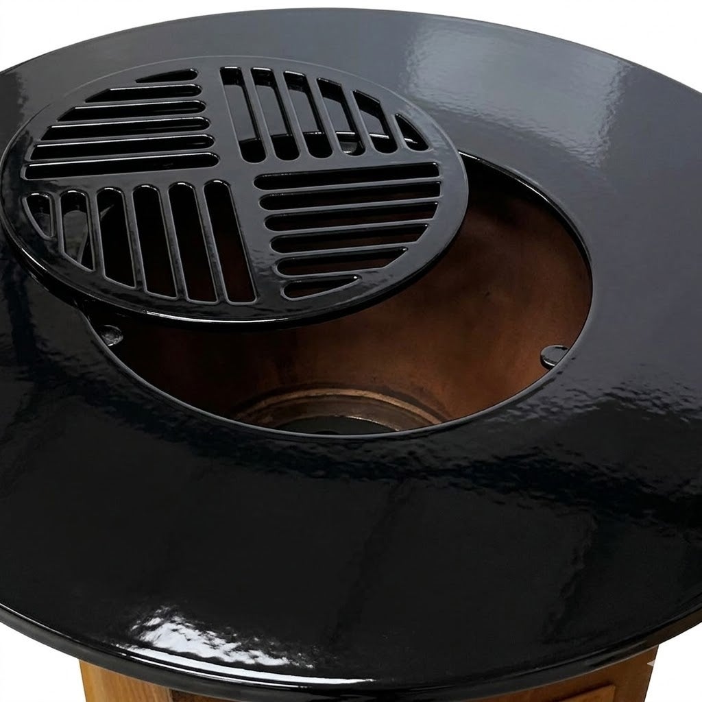 France Braseros | Braséro Plancha Grill Barbecue en Acier Corten Ø100cm avec un Socle Etoile | Jardin, Terrasse, Extérieur - 4