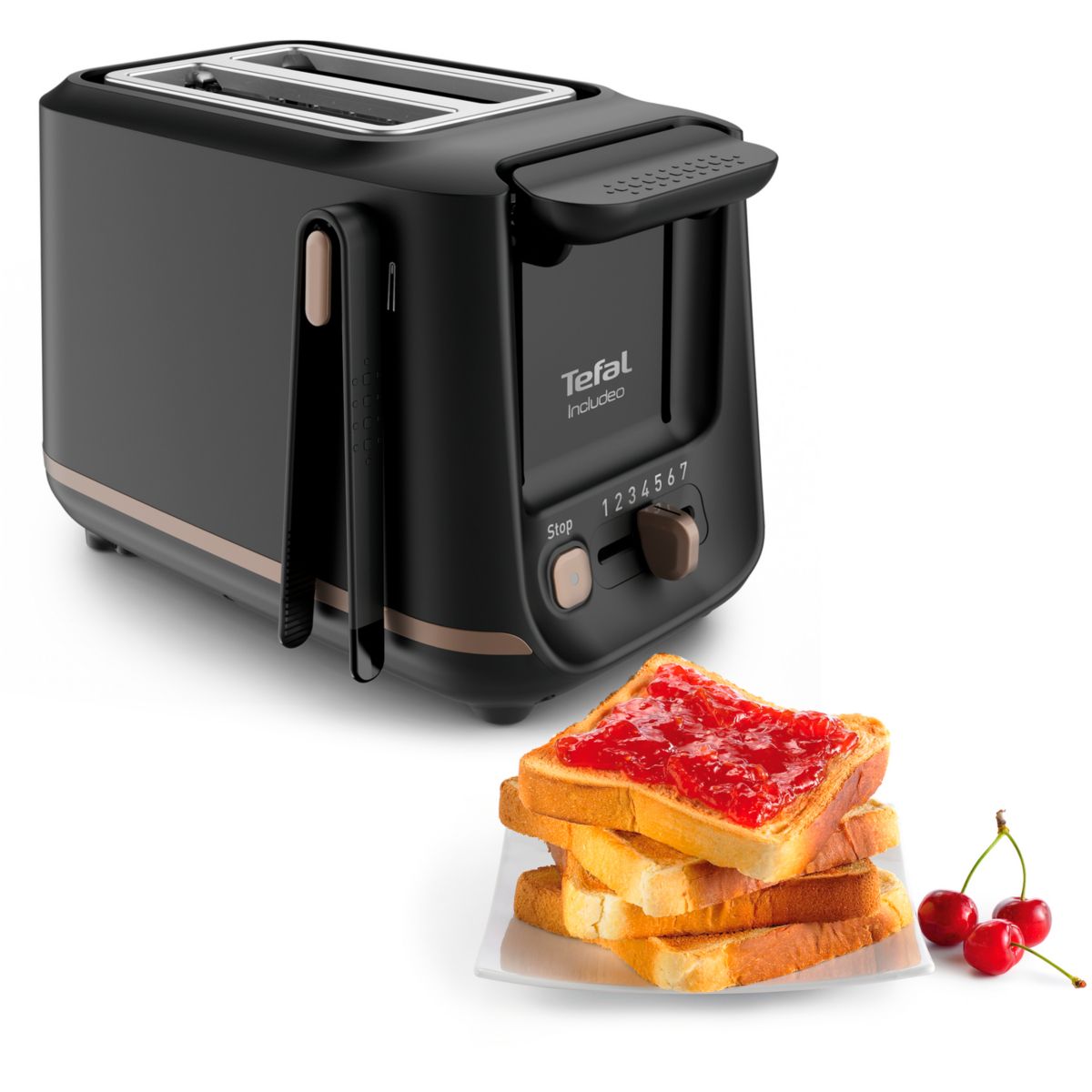 Tostadora Tefal Includeo TT5338 2 Ranuras 850W 7 Niveles Bandeja Recogemigas Negra - Imagen 3