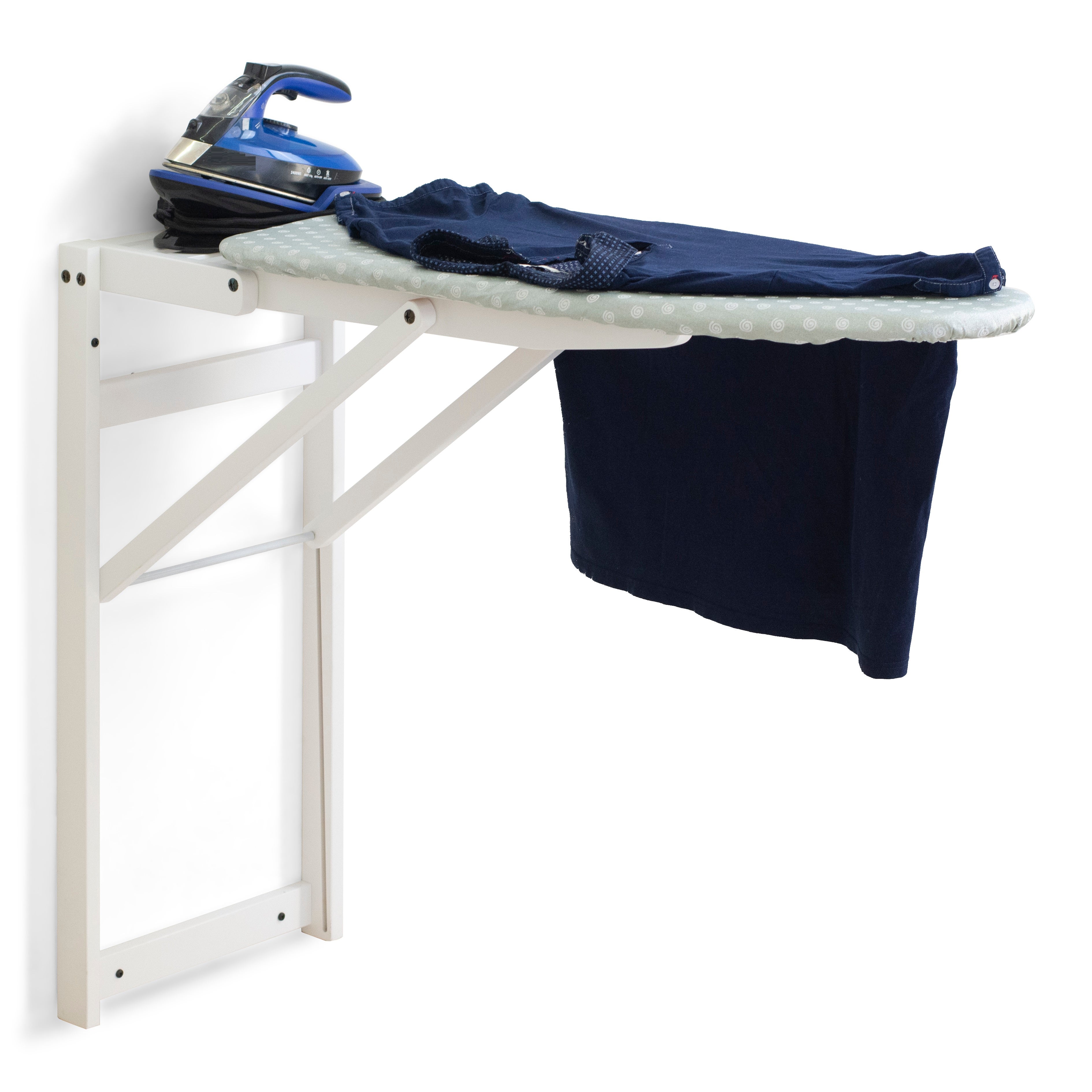 ARIT - Planche à repasser STIROJOLLY, Planche à repasser murale, facile à fixer avec les chevilles incluses - couleur blanche - 2