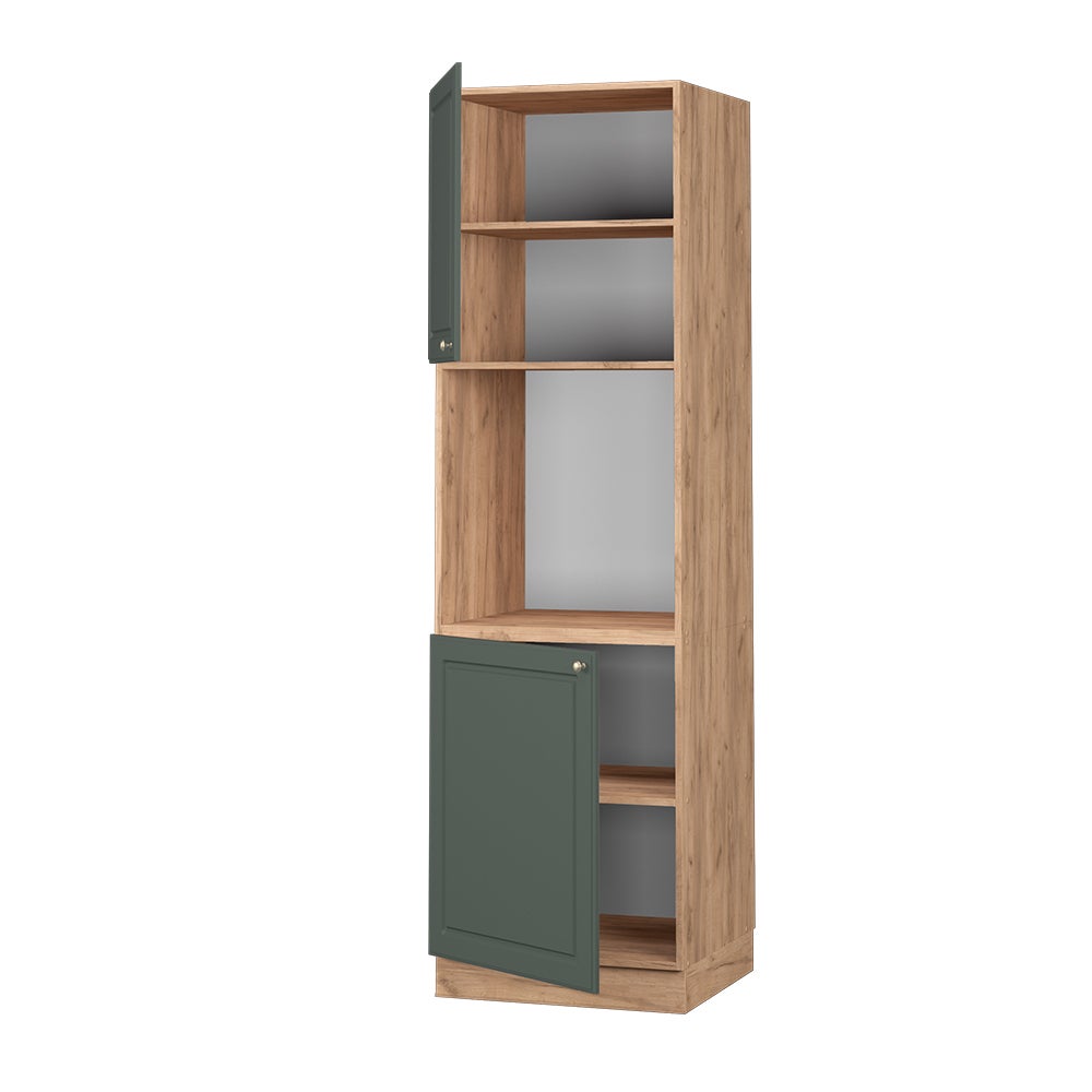 Vicco Armario para horno empotrado Fame-Line, Verde dorado Casa de campo, 60 cm abierto - 4