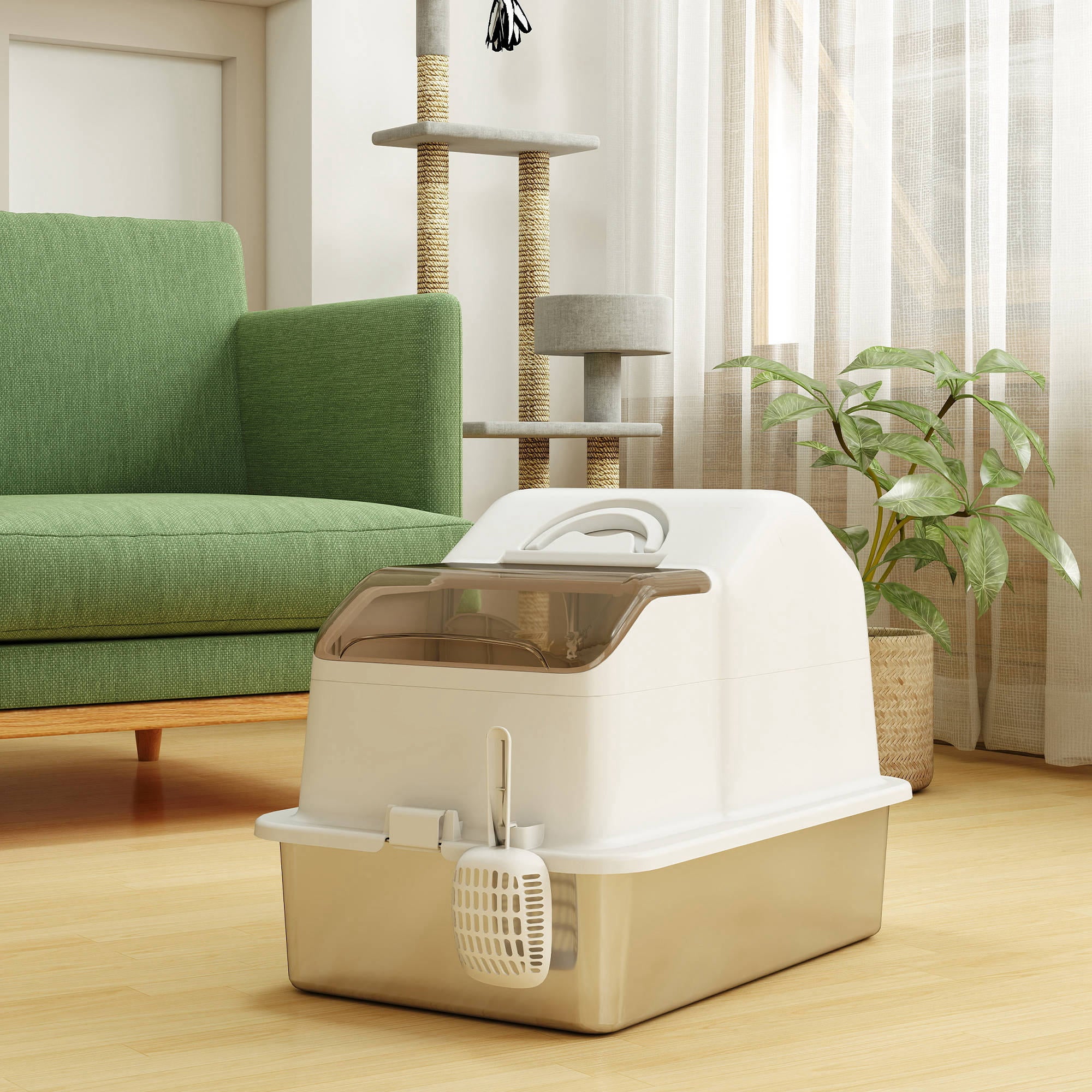 Gatos Arenero Para Gato Caja De Arena Gatos Tapa Plegable Entrada