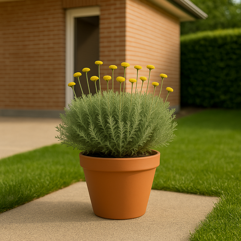 Santolina Planta Natural Aromática 25 cm, Planta Medicinal y Ornamental en Maceta de Plástico, Ideal para Jardín, Huerto Urbano, Balcón. Santolina - 2