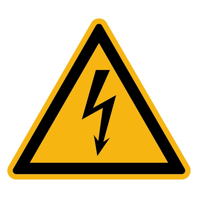 Adesivo Pericolo Avvertenza Avvertimento NF ISO 7010 - Adesivo Segnaletico Triangolare Laminato - Elettricità - 5x5 cm