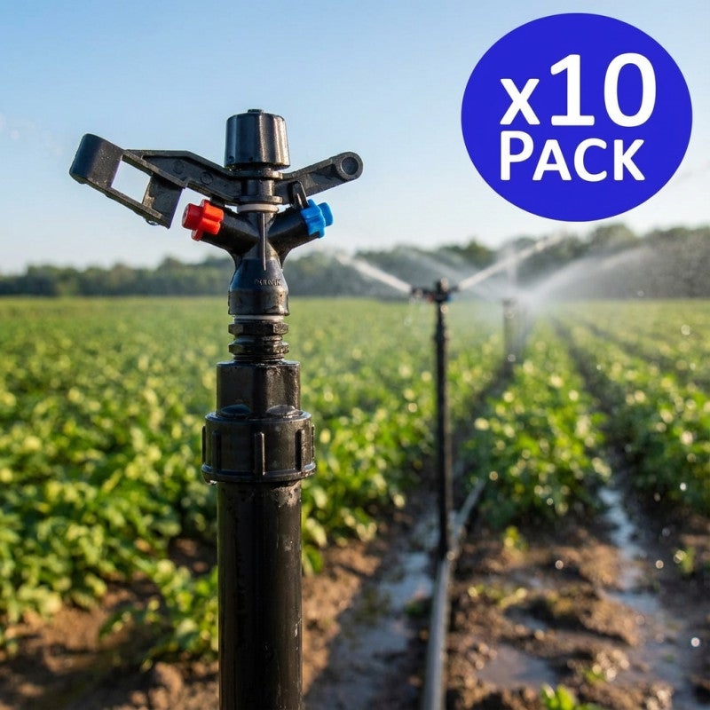 Aspersor de Riego Agricola Circular 1/2'' | Pack 10 Aspersores con Alcance 8 a 12 m | Aspersor de Jardin 360º - 5