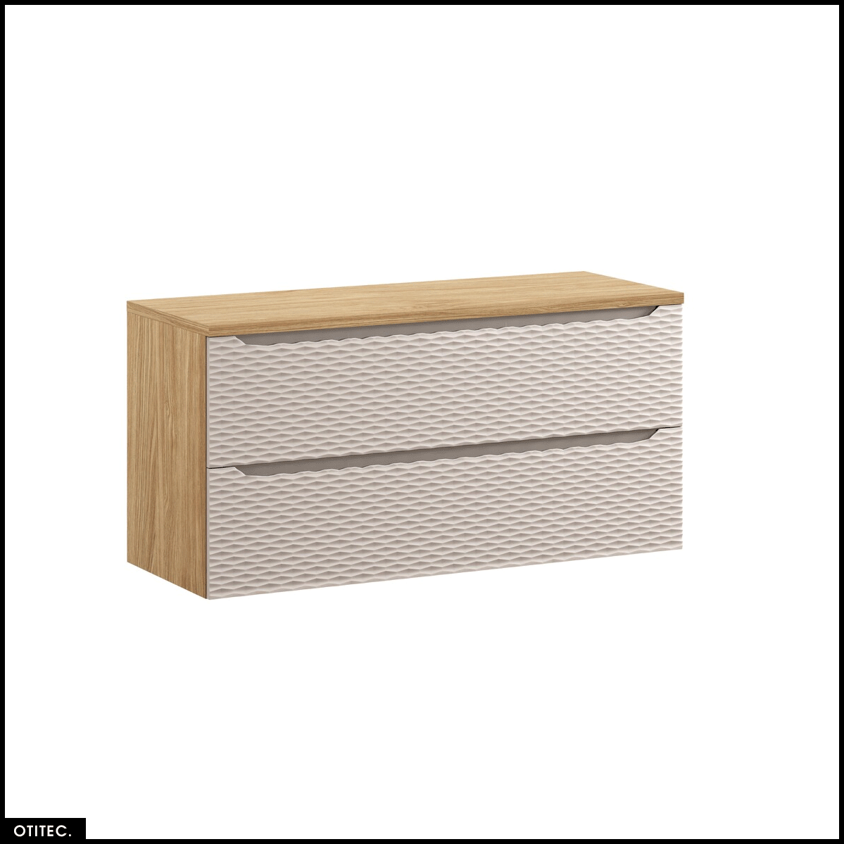 Mueble bajo lavabo 120 cm - con encimera - 2 cajones - sea beige