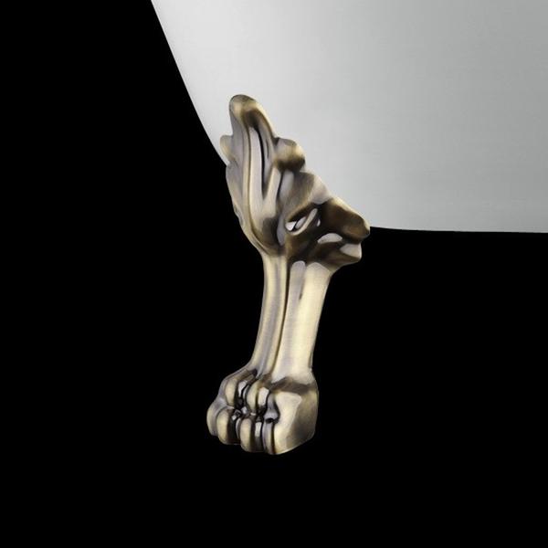 Baignoire sur pieds rétro DARLINGTON Noire 175 cm Pieds de Lion Bronze jaune vieilli - 2