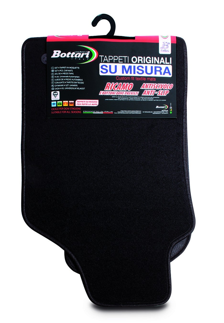 SET 4 TAPPETI Moquette Actualfit Nero Mod. 1 EUR 32,00