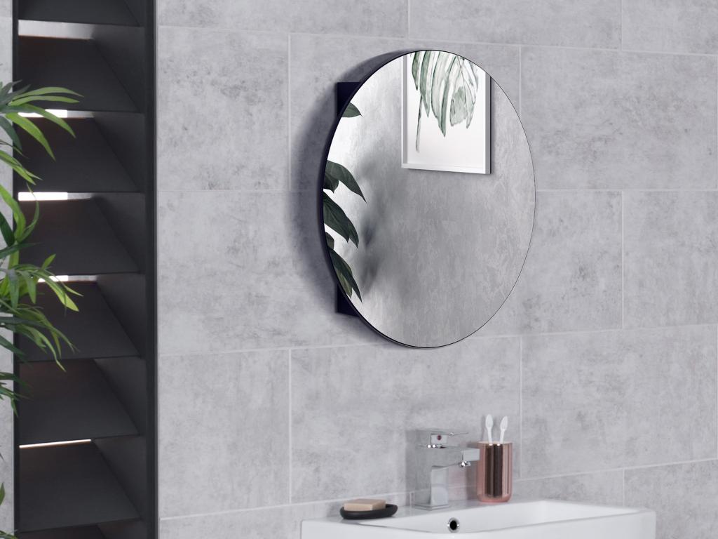 Armadietto A Specchio Per Bagno In Plastica 40,6x66x9,8 Cm Con 3 Ripiani Regolabili