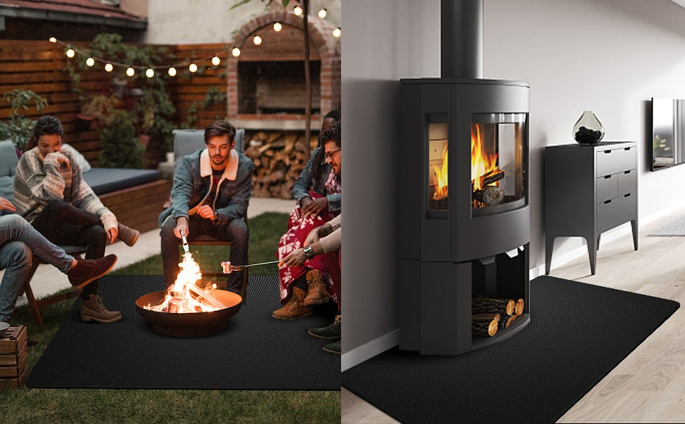 Tapis ignifuge isolant thermique noir, résistant à la chaleur jusqu'à 1093°C, 122cm*76cm - 7