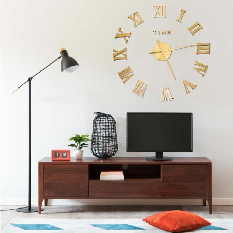 Reloj de pared 3d diseño moderno dorado 100 cm xxl vidaxl