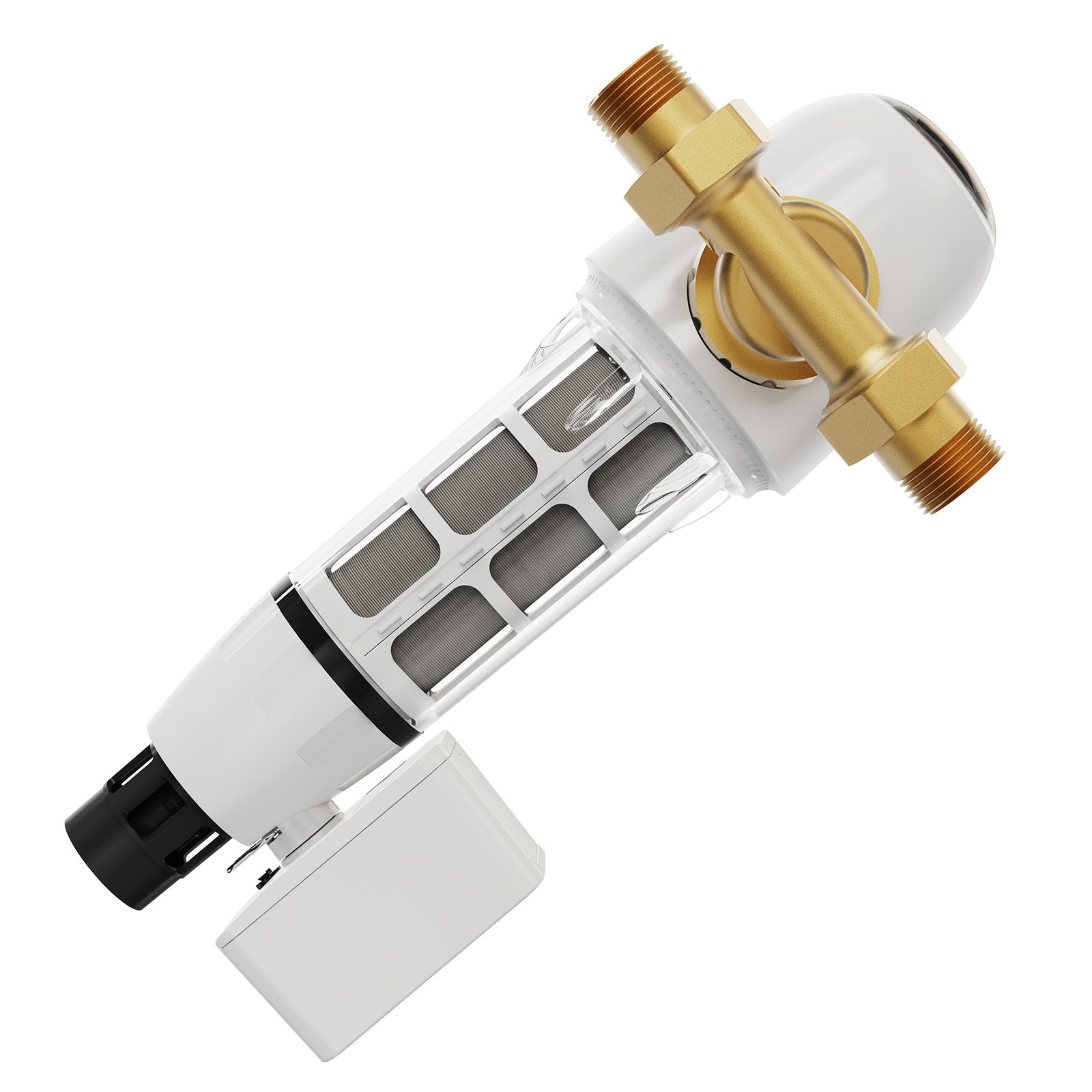 Filtro Sedimenti Spin Down 40 Micron Con Manometro, Portata 6 T/h, Lavaggio 360° E Attacchi 1/2"-3/4" Per Tutta La Casa!