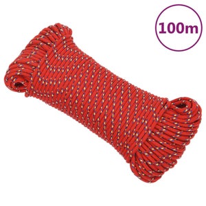 Corde Polypropylène 10mm 100m Rouge VidaXL - Pour Bateau, Camping Et Extérieur