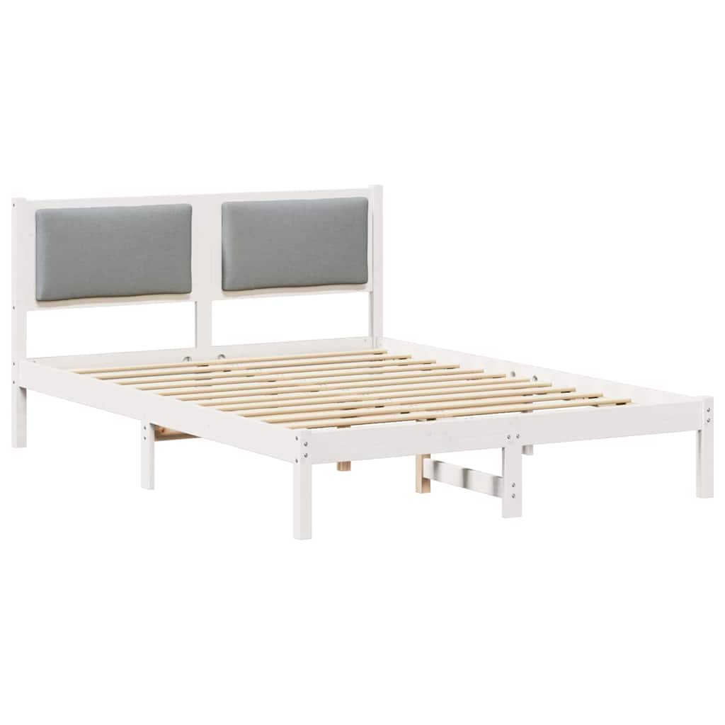 Cadre de lit gris clair 140 x 200 cm pin massif - 2