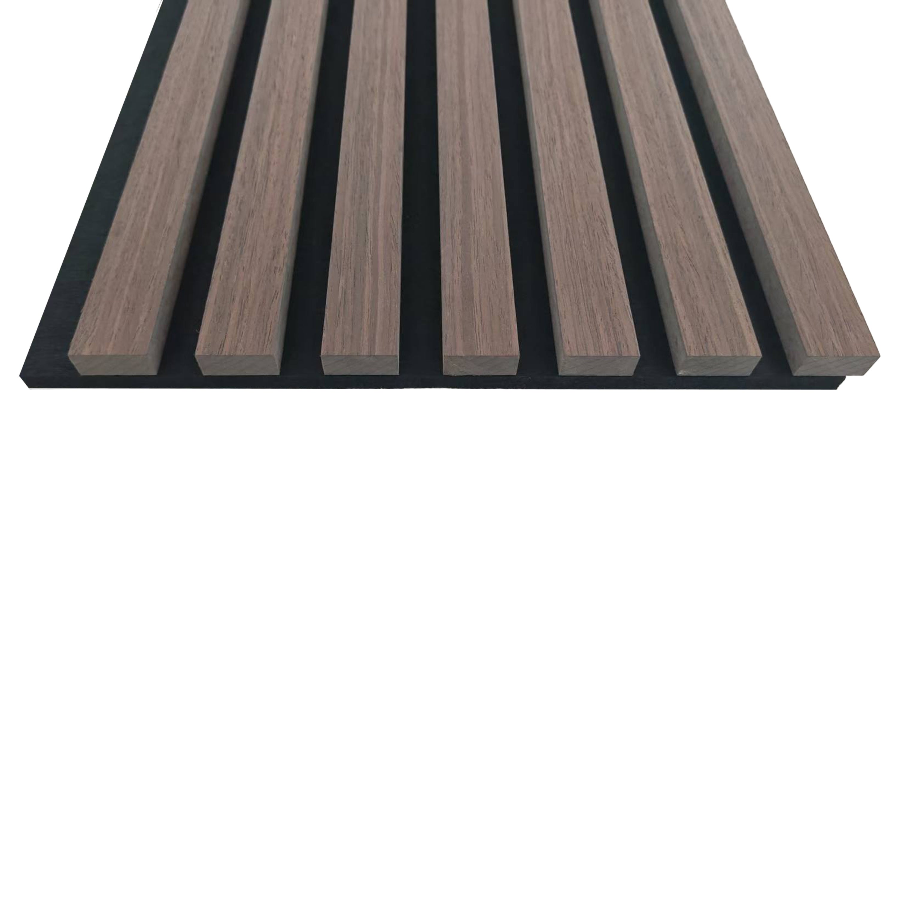 Lot de 2 - Ep. 21mm - 260 x 30cm - Chêne noyer - Panneaux muraux acoustiques, feutrine noire, by Ocean - 4