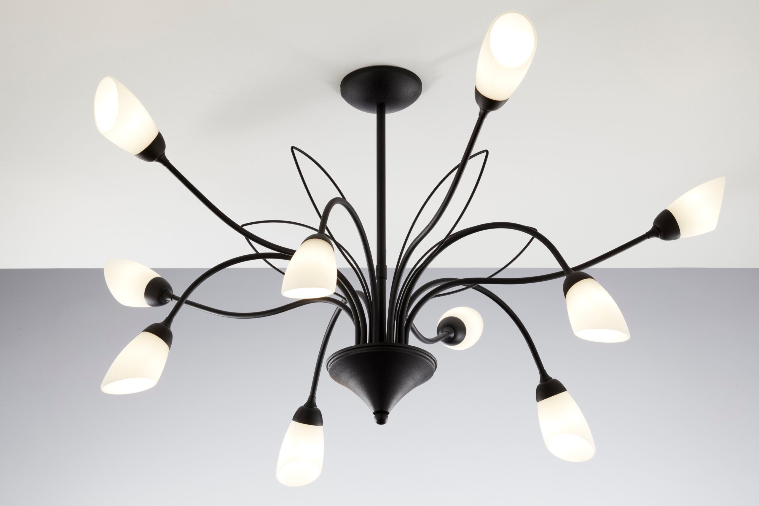 Lampa sufitowa GLORIOSA czarny mat-biała 10xG9x8W metal wym:50x81x81cm IP20 Jupiter