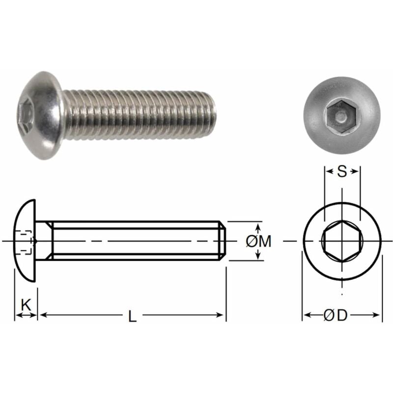 Tornillos Hexagonales Totalmente Roscados M6 X 90mm - Acero Inoxidable A2, Paquete De Pernos