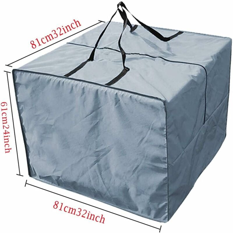 Sac de Rangement Coussin - Durable 210D Sac de Rangement pour Coussin de Jardin, Fermeture éclair Housse Rangement Coussin Exterieur avec poignées - 2