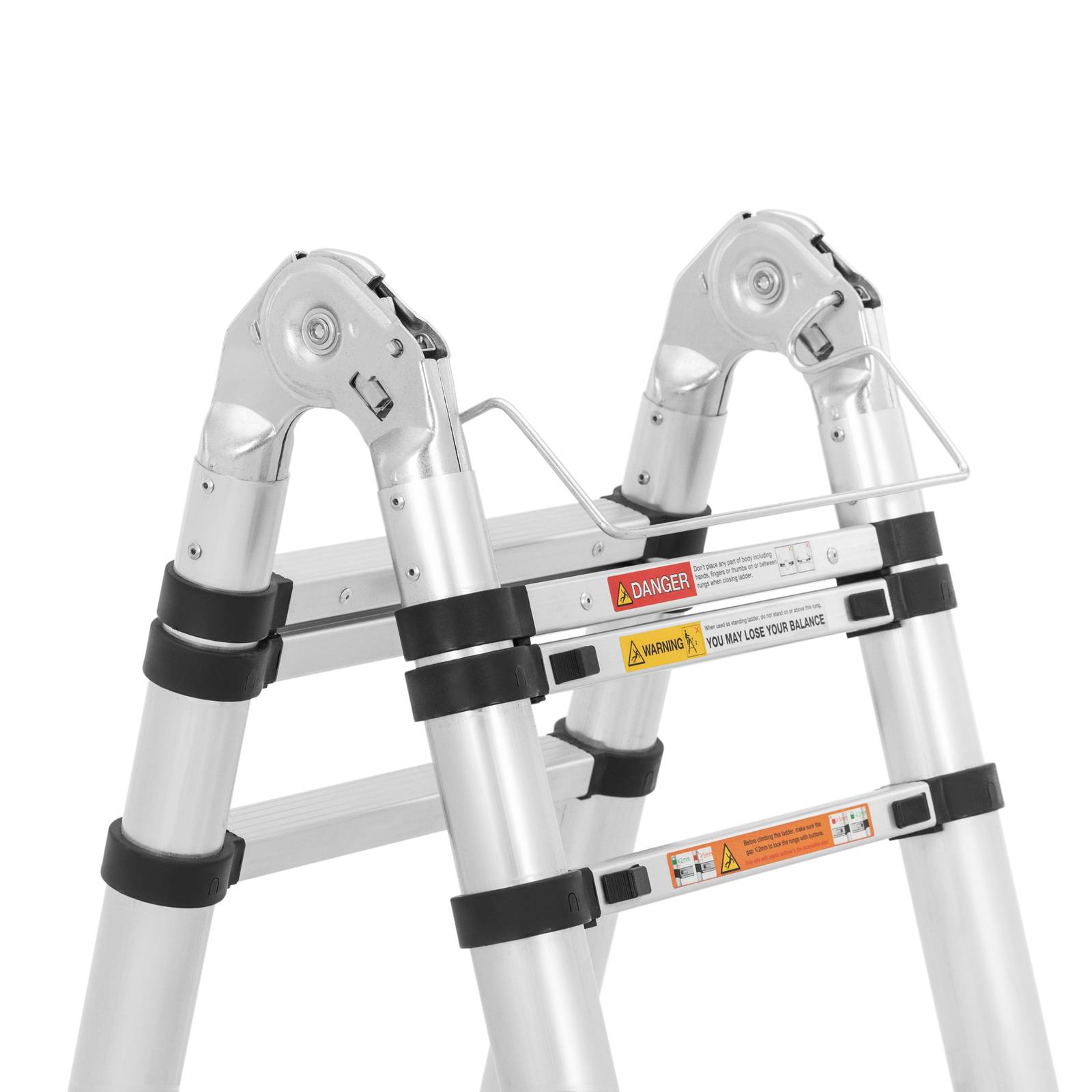 Scala Telescopica Pieghevole In Metallo Con Accessori - Scala