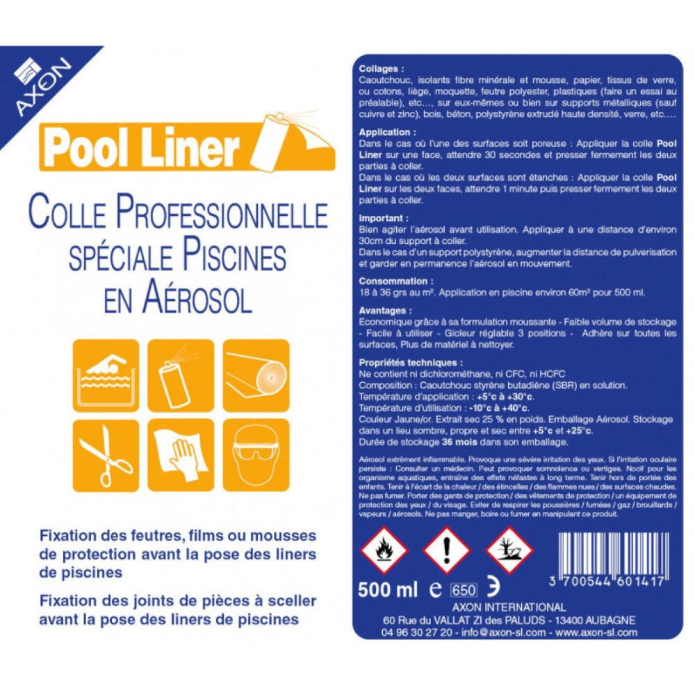 Colle pour feutre POOL LINER - Aérosol 500 ml - 2