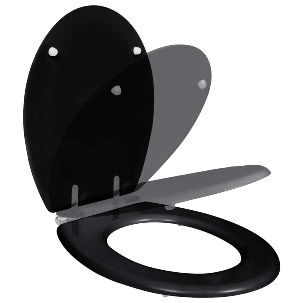 Abattant de toilette MDF avec fermeture en douceur Noir - 2