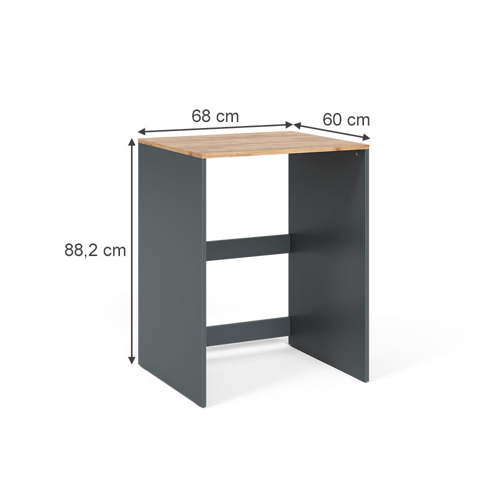 Vicco Armario para lavadora Viktor, Antracita/roble dorado, 68 x 88.2 cm - 2