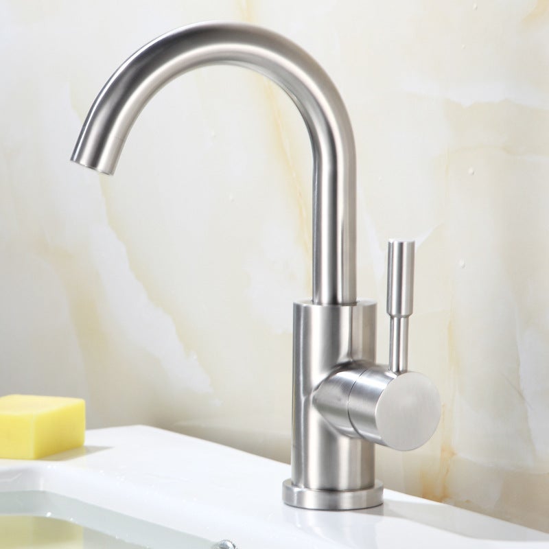 Bateria umywalkowa w kształcie litery U, mieszacz ciepłej i zimnej wody, wykonana z mosiądzu, obrotowa o 360°