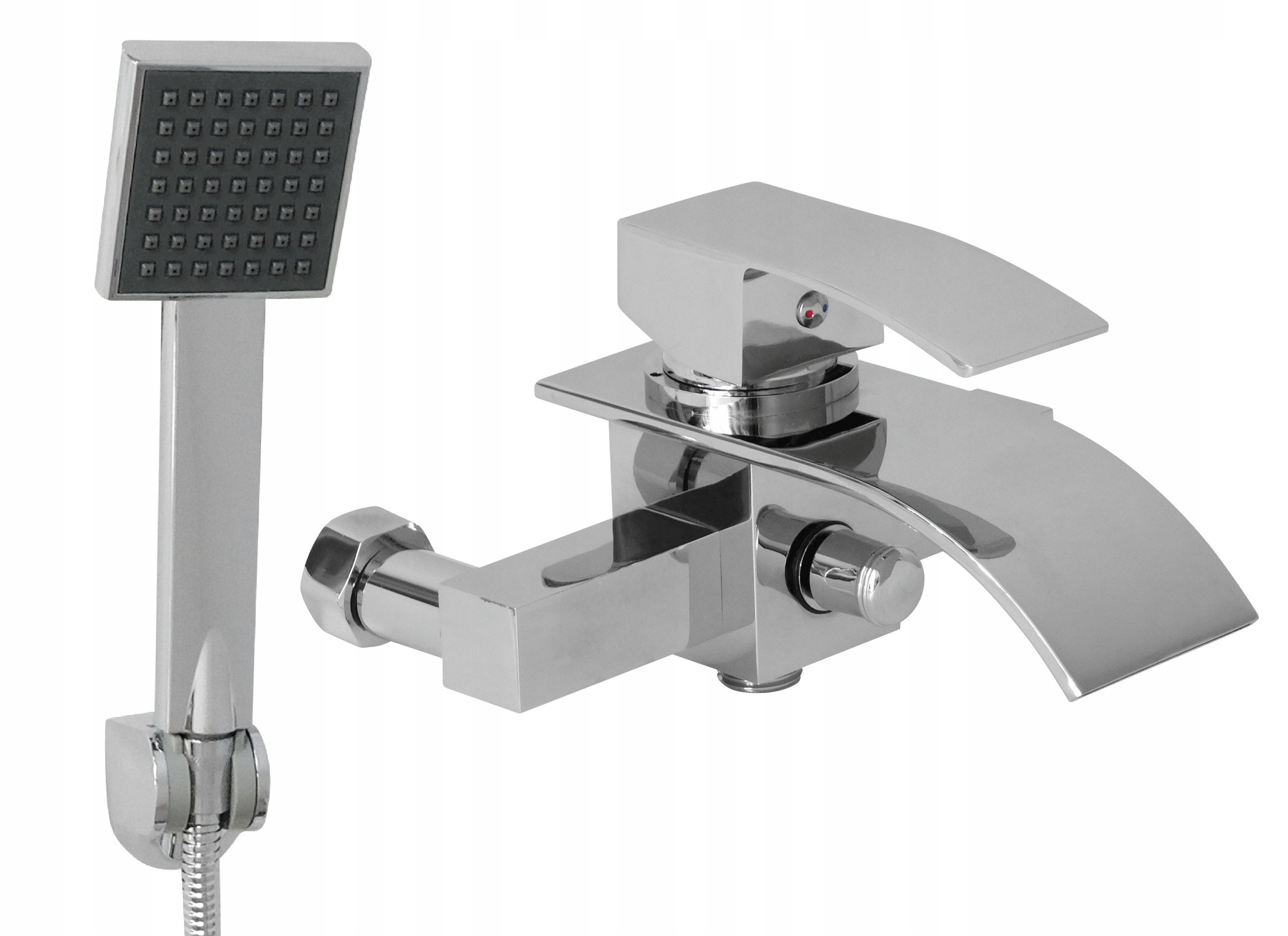 Bateria wannowa ścienna Estiva KASKADA Chrome srebrna