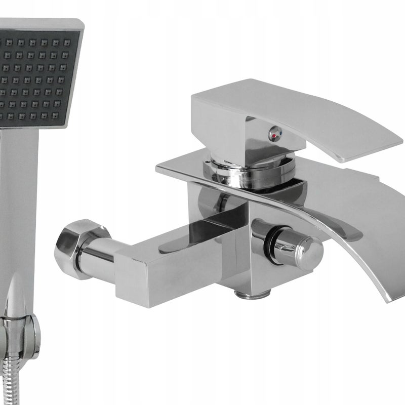 Bateria wannowa ścienna Estiva KASKADA Chrome srebrna