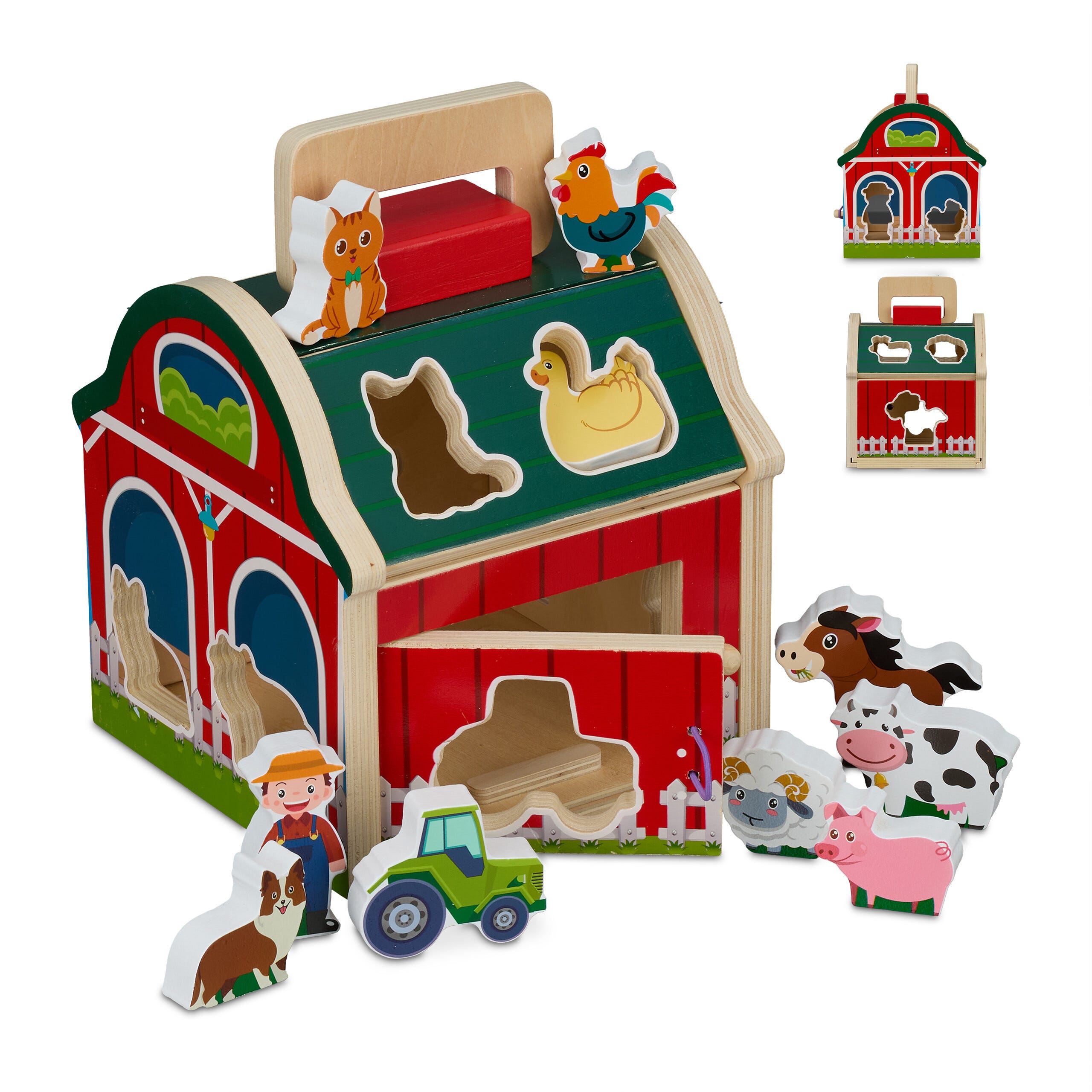 Relaxdays Gioco in Legno per Bambini, 10 Forme Incastro, Casetta