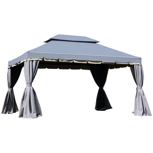 Tonnelle De Jardin 3x3m Outsunny - Barnum Pop-up Pliant Avec 4 Parois Amovibles Noir