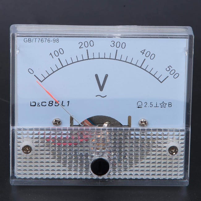 85L1 AC Analog Panel Voltmetro Quadrante Misuratore Di Tensione Puntatore Misuratore 15V 30V 50V 100V 250V 450V 1000V 1 Pz(10V - Foto 4