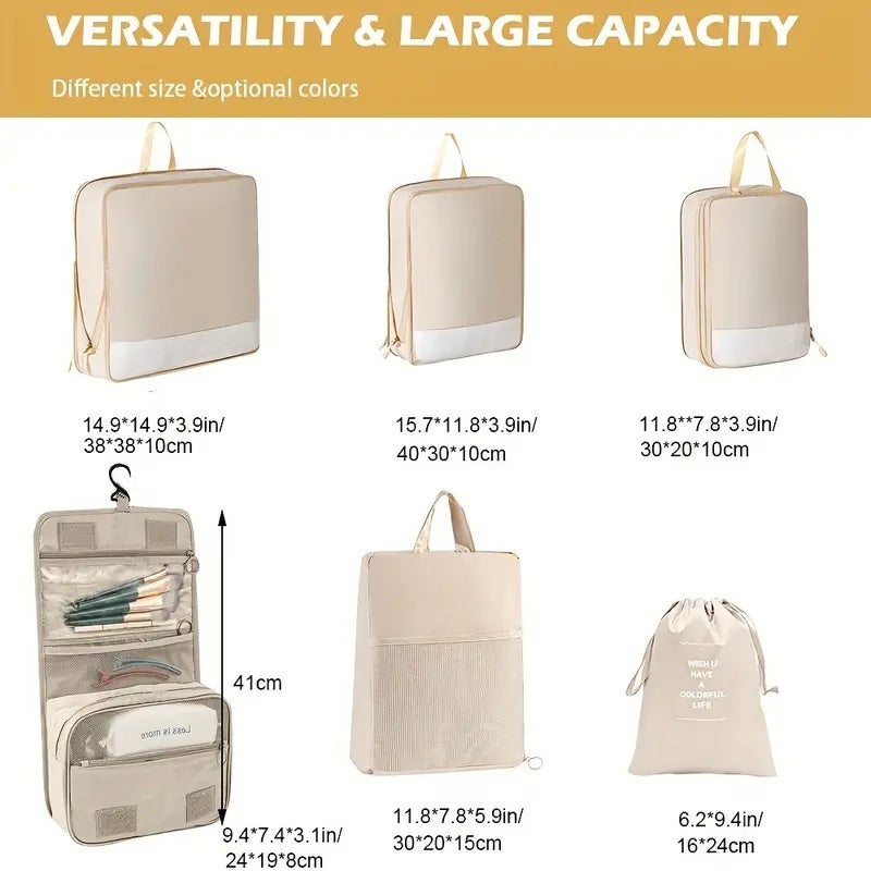 Ensemble De 8 Sacs à Cosmétiques Pour Valises, Organisateurs D Bagages De Voyage Legers Sac De Sous Vetements Pour Vetements Rose 91044520