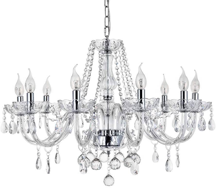 Lampa Sufitowa Wisząca Kryształowa Toolight 300750 8 Transparentny